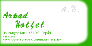 arpad wolfel business card